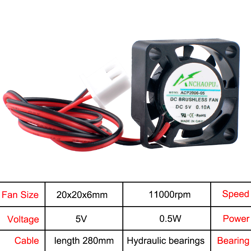ANCHAOPU ACP2006 2cm 20mm Fan  - Raspberry Pi Water Cooling Kit recension och pris